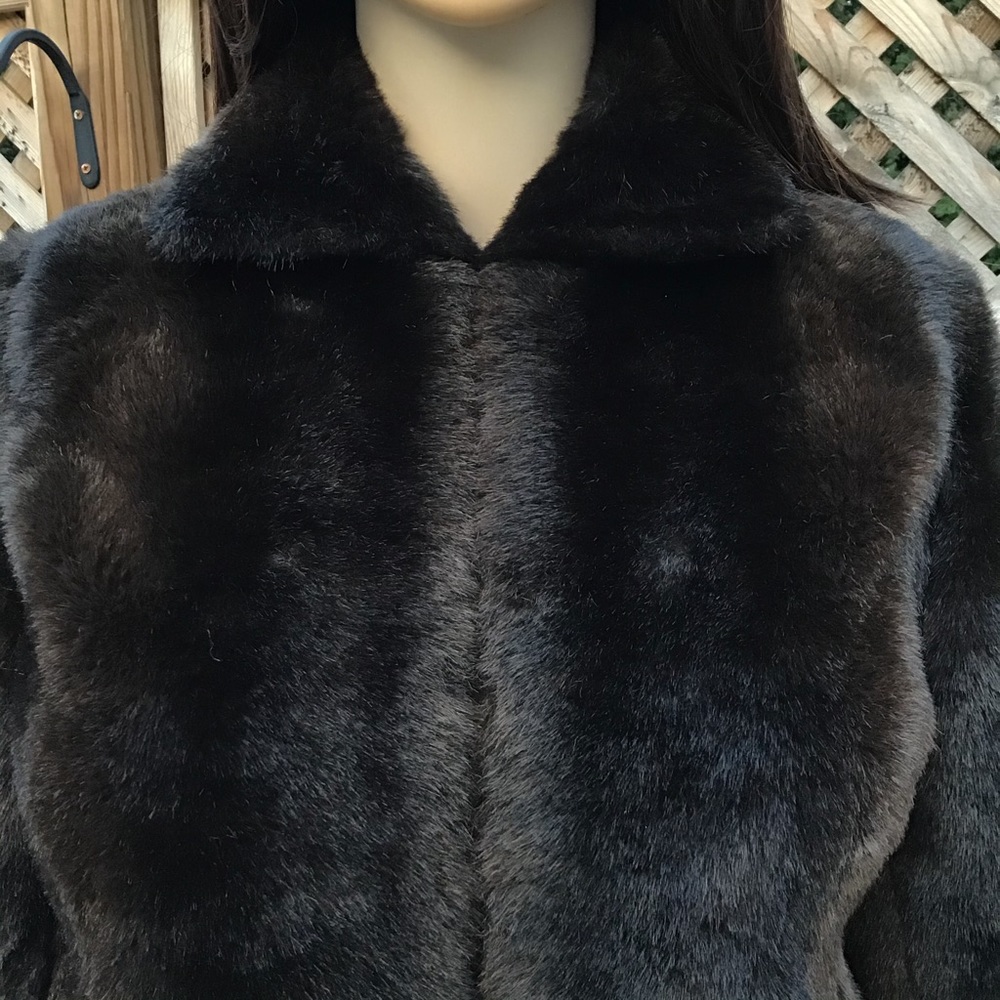 FAUX MINK DARK BROWN BEAUTIFUL ANN TAYLOR - Picture 7 of 15